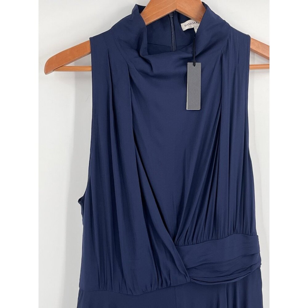 BANANA REPUBLIC Women's Navy Sleeveless Stretch Crepe Maxi Dress NWT 14 - Picture 3 of 10